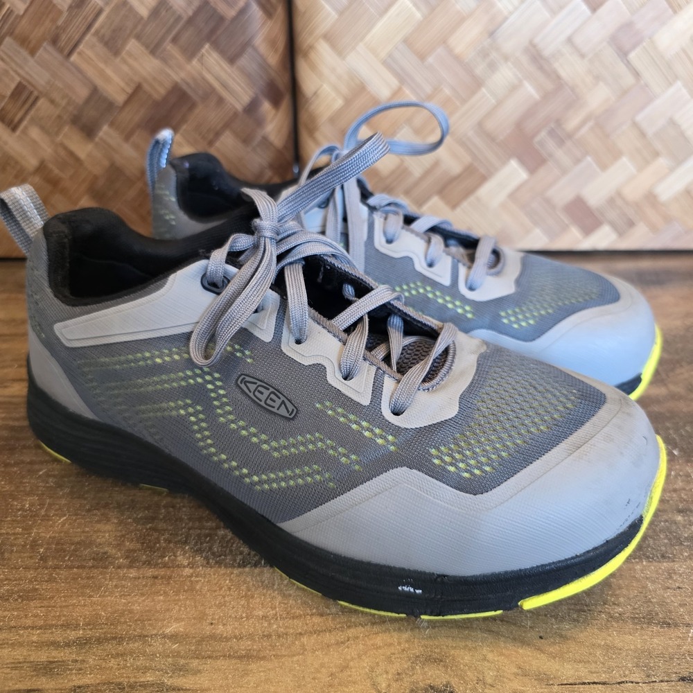 Keen® Men's Shoes Size 8.5EE Gray & Black Aluminum Safety Toe Work Shoe Tie - Picture 7 of 16